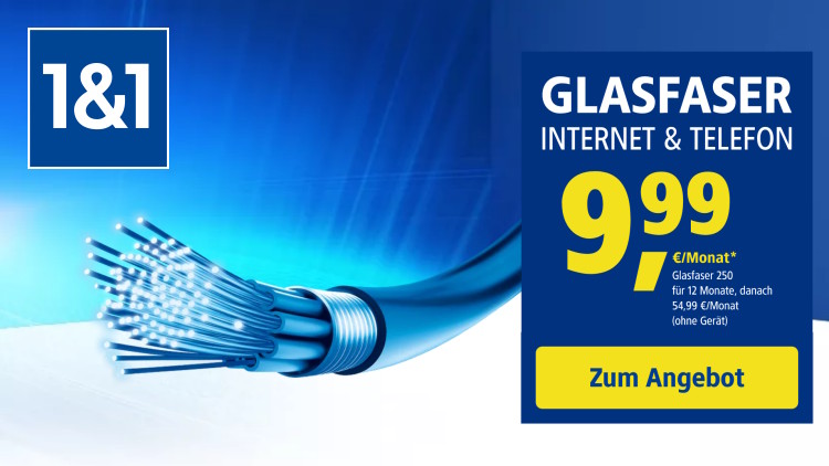 1&1 Glasfaser-Tarife ab 9,99 Euro (Bild: 1&1; Collage: tarif4you.de) 1und1 Glasfaser-Tarife ab 9,99 Euro
