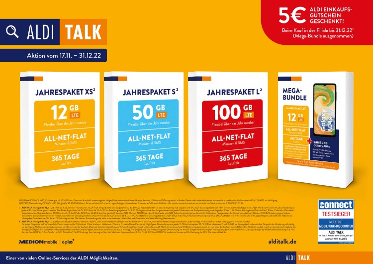 ALDI TALK Jahrespakete 2022