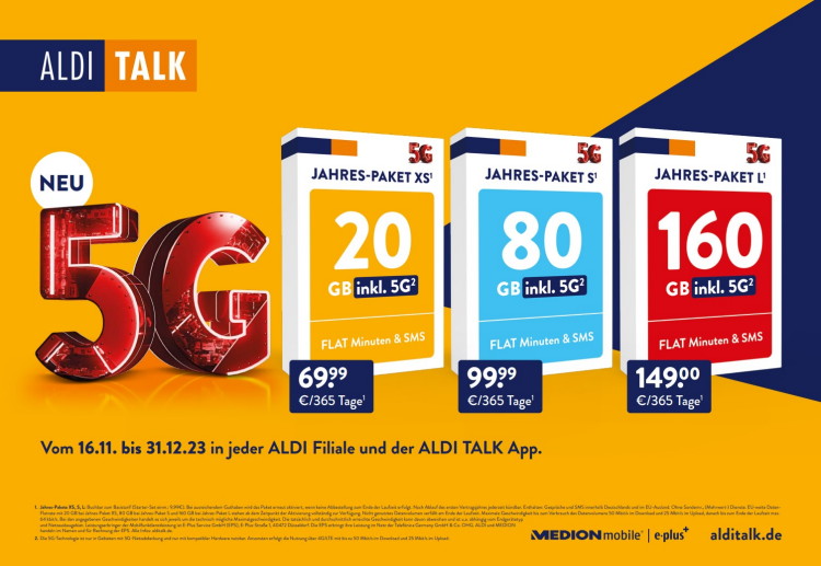 ALDI TALK Jahrespakete 2023