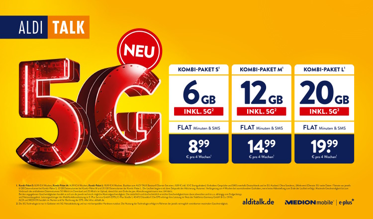 Aldi Talk führt 5G ein (Bild: Aldi Süd) Aldi Talk Tarife mit 5G