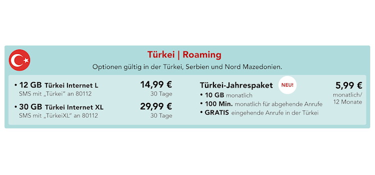 Ay Yildiz Tariftabelle Türkei-Jahrespaket Ay Yildiz Tariftabelle Türkei-Jahrespaket