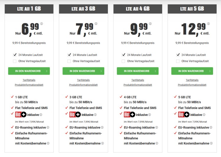 BILDconnect: Neue Tarife