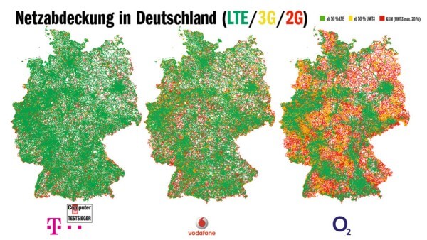 Netzabdeckung in Deutschland
