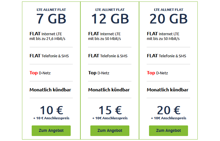 freenet FLEX Tarife - September 2021
