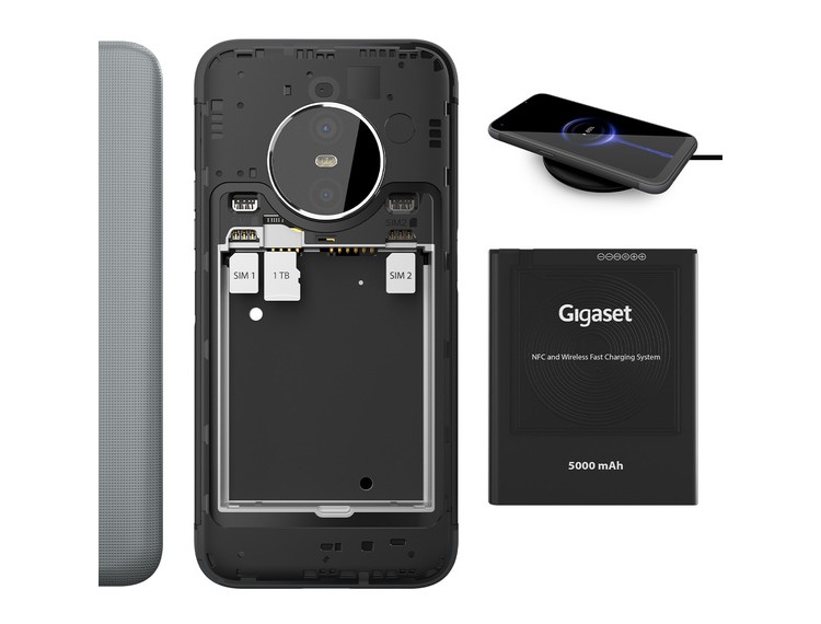 Gigaset GX6 mit Wechsel-Akku und Tripple-Slot für SIM-Karten und microSD (Bild: Gigaset) Gigaset GX6 mit Wechsel-Akku