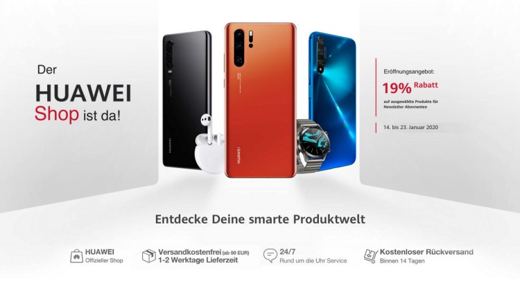 Huawei startet offiziellen Online-Shop