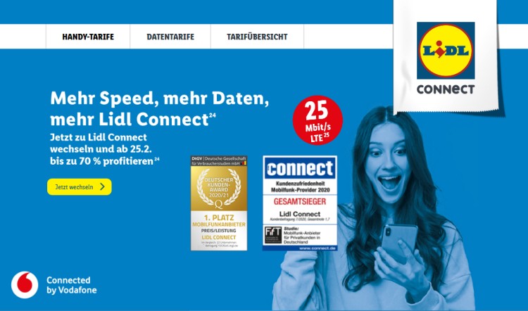Lidl Connect erhöht Datenvolumen in Smart-Tarifen