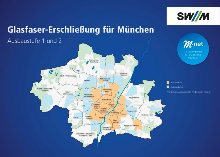 Glasfaser-Erschließung in München (Bild: M-net / SWM) Glasfaser-Erschließung in München