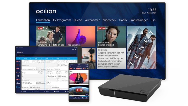 ocilion IPTV - Benutzeroberfläche auf verschiedenen Endgeräten