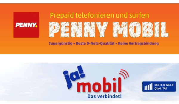 Penny Mobil und ja! mobil Logos