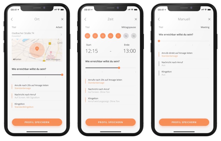 Erreichbarkeitsprofile in der satellite-App