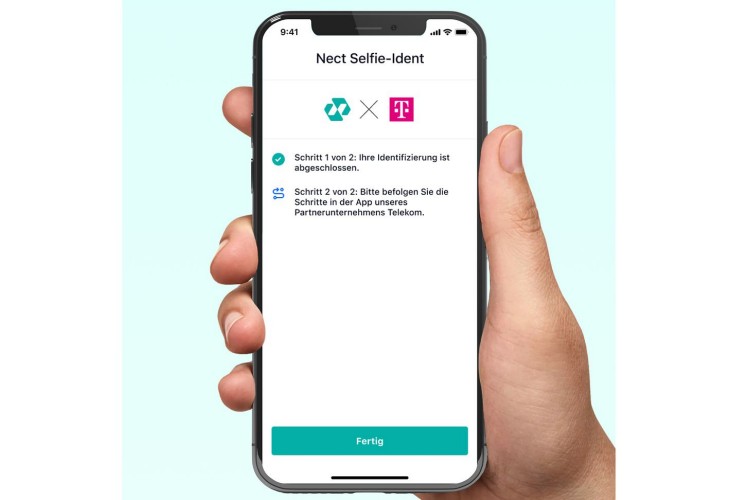 Digitale Identitätsfeststellung von Kunden mit Selfie-Ident-Verfahren der Nect GmbH bei der Telekom