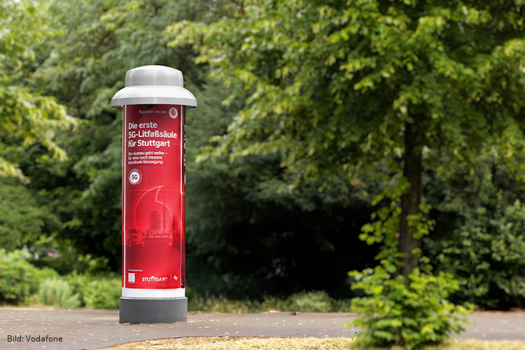 5G-Litfaßsäule in Stuttgart