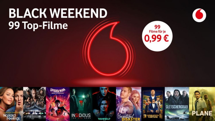 Black-Weekend in der GigaTV Videothek von Vodafone: 99 Filme für je 99 Cent (Bild: Vodafone) Black-Weekend in der GigaTV Videothek von Vodafone: 99 Filme für je 99 Cent