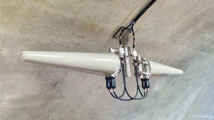 Neue Kegelantenne schließt Funklöcher in Tunneln (Bild: Vodafone; Ausschnitt) Vodafone: Neue Kegelantenne schließt Funklöcher in Tunneln